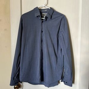 1MX Express men’s blue button down shirt size Large Fitted